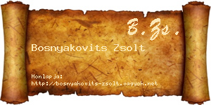 Bosnyakovits Zsolt névjegykártya